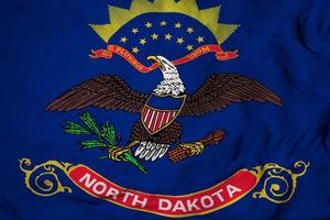 vlag van Noord-Dakota in 3D-rendering foto