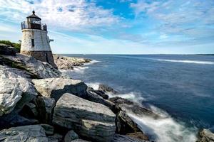 vuurtoren van kasteelheuvel in newport rhode island foto