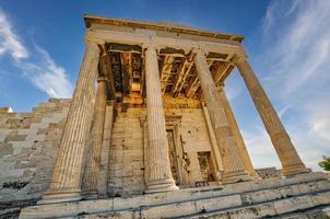 erechtheion-tempel in de Akropolis van Athene foto