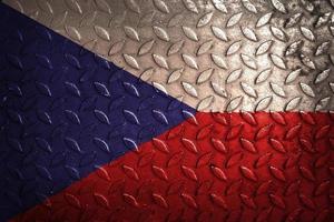 Tsjechische vlag metalen textuur statistiek foto