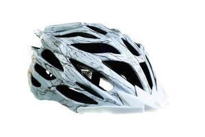 mountainbike helm, geïsoleerd op een witte achtergrond foto