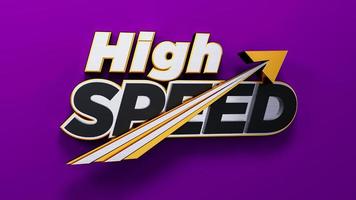 hoge snelheid logo typografie 3d letters 3d illustratie foto