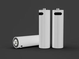 aa-batterijen mock-up geïsoleerde oplaadbare batterij usb type c opladen 3d illustratie foto