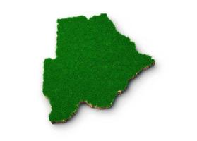 Botswana kaart bodem land geologie dwarsdoorsnede met groen gras en rotsgrond textuur 3d illustratie foto
