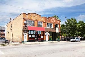 buurtbar en restaurant in boogschutterhoogten, chicago foto