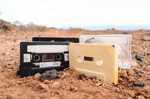 oude retro muziekcassette foto