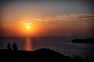 zonsondergang op Santorini foto