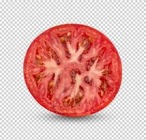 verse tomaat gesneden geïsoleerd op witte achtergrond foto