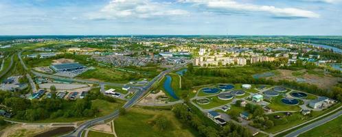 prachtige panoramische luchtfoto van de stad Daugavpils foto