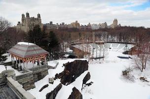 het centrale park van New York City Manhattan in de winter foto