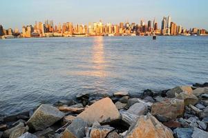 new york city manhattan aan de hudson rivierkust foto
