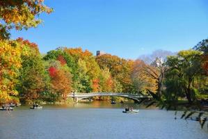 new york city central park met regenboogbrug foto