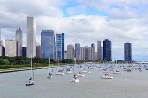 chicago en het meer van michigan foto