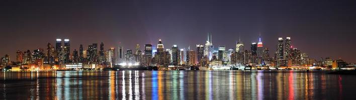 New York City Manhattan midtown skyline 's nachts foto