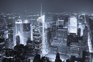 Luchtfoto van de skyline van New York City Manhattan Times Square foto