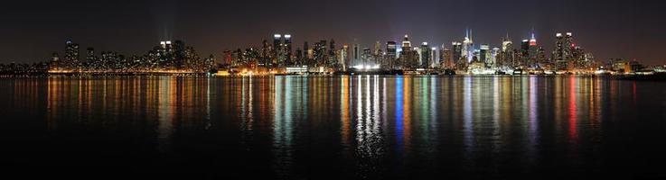 New York City Manhattan midtown skyline 's nachts foto