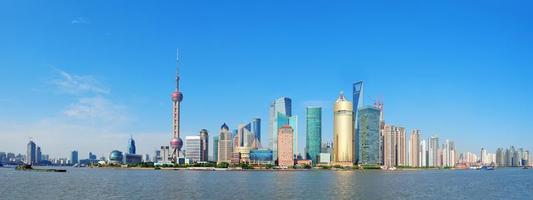 uitzicht op de skyline van shanghai foto