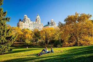 centraal park in de herfst in het centrum van Manhattan, New York City foto