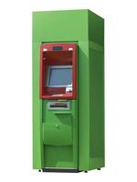 ATM bank geldautomaat geïsoleerd op achtergrond foto