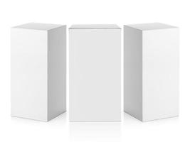 lege verpakking witte kartonnen doos geïsoleerd op een witte achtergrond klaar voor verpakkingsontwerp foto