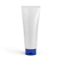 plastic cosmetische buis voor crème of gel mockup geïsoleerd op een witte achtergrond. 3D render foto