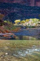 Utah, VS, 2009. fotografen wandelen langs de maagdelijke rivier foto