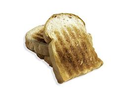 3 sneetjes toast geïsoleerd op een witte achtergrond foto