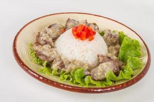 rijst en varkensvlees in Japanse stijl foto