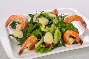 salade met gamba, rucola en eieren foto