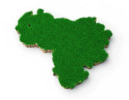 venezuela kaart bodem land geologie dwarsdoorsnede met groen gras en rotsgrond textuur 3d illustratie foto