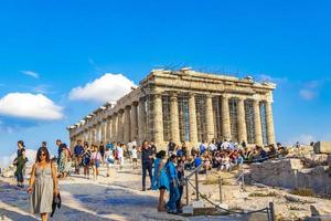 athene attica griekenland 2018 akropolis van athene ruïnes parthenon griekenland hoofdstad athene in griekenland. foto