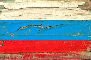 3D-vlag van Rusland op hout foto