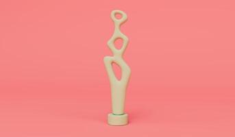 3D render award standbeeld prijs op roze achtergrond foto