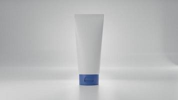 verschillende lege cosmetische container mock-ups, plastic crème tube.beauty productpakket geïsoleerd op een witte background.3d illustratie foto