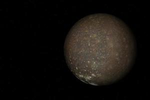 callisto, de maan van jupiter - zonnestelsel foto