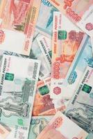 Russische geld roebel bankbiljetten achtergrond foto