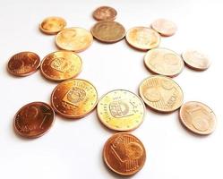 geld zon - koperen euromunten