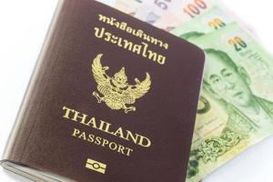 het paspoort van Thailand met Thais geld