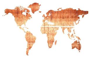 wereldkaart geïsoleerd op witte achtergrond foto