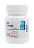 bangkok thailand - favipiravir medicijnfles, favipiravir is ook bekend als t705-gebruik voor de behandeling van covid19. foto