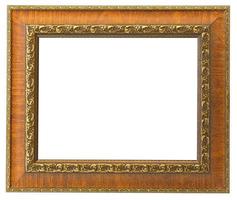 vintage houten frame geïsoleerd op een witte achtergrond foto