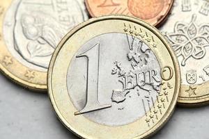 stapel van euromunten close-up foto