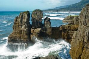 Pancake Rock Canyon aan de westkust van Nieuw-Zeeland foto