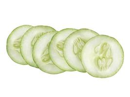 Plakje komkommer, geïsoleerd op een witte achtergrond foto