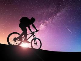 man rijden mountainbike avontuur en reisideeën foto