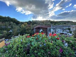 uitzicht op de ijzeren brug in Shropshire foto