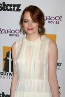 Los Angeles, 24 oktober - Emma Stone arriveert op het 15e jaarlijkse Hollywood Film Awards-gala in het Beverly Hilton Hotel op 24 oktober 2011 in Beverly Hlllls, Californië foto