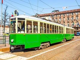 hdr oude tram in turijn foto
