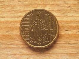 20 cent munt met een zaaier, valuta van frankrijk, eu foto