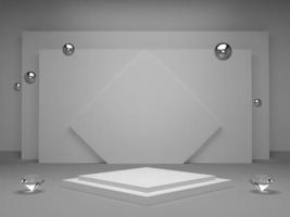 podium voor productpresentatie met diamant 3D-rendering premium foto